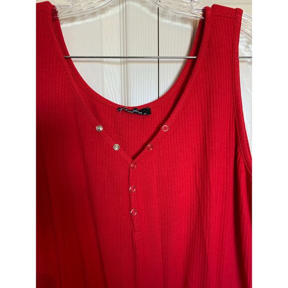 Ribbed knit jumpsuit jogger, romper, red size XL 16/18 NEW - Picture 7 of 16